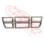 FRONT PANEL - GRILLE GARNISH SET - 3 PIECES - CHROME - 2011- - ISUZU GIGA CVR/CXZ/CXM/EXR 2011-