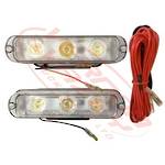 DAYTIME RUNNING LAMP SET - LED - 145x30x30MM - 3pcs x 1W LED - 12-24V