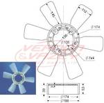 FAN BLADE - 6 BLADE - 480mm - HINO H07D