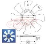 FAN BLADE - 8 BLADE - 410mm - ISUZU 4BC2