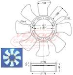 FAN BLADE - 8 BLADE - 410mm - ISUZU 4BD1