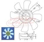 FAN BLADE - 8 BLADE - 430mm - ISUZU 4BE1