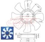 FAN BLADE - 8 BLADE - 430MM - 30MM - ISUZU 4HF1 - SUIT FD42 / FD46