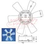 FAN BLADE - 6 BLADE - 480mm - ISUZU 6BG1/6BF1/4HE1