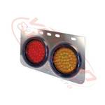 LED TRUCK LAMP - UNIVERSAL - RED/AMBER - R/H - 24V - STOP/TURN LIGHT - FLAT BRACKET - W/E MARK