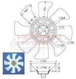 FAN BLADE - 8 BLADE - 430mm - MITSUBISHI 4D30/4D31/4D31T