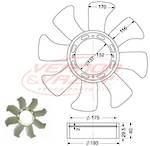 FAN BLADE - 8 BLADE - 430mm - MITSUBISHI 4M40