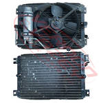 AIRCON CONDENSER - WITH COMPLETE FAN - MAZDA SL