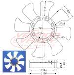 FAN BLADE - 8 BLADE - 420mm / 25mm - MAZDA SL-T