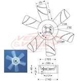 FAN BLADE - 6 BLADE - 370mm - TOYOTA 3B